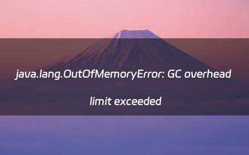 java.lang.OutOfMemoryError: GC overhead limit exceeded