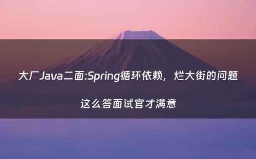 大厂Java二面:Spring循环依赖，烂大街的问题这么答面试官才满意
