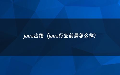 java出路（java行业前景怎么样）