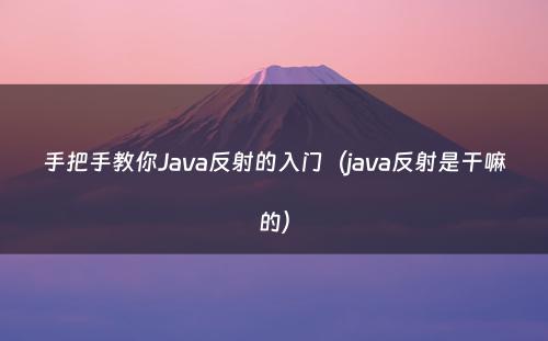 手把手教你Java反射的入门（java反射是干嘛的）