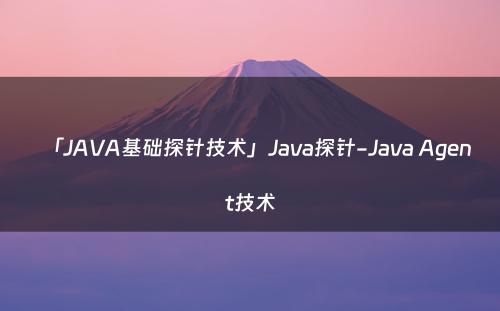 「JAVA基础探针技术」Java探针-Java Agent技术
