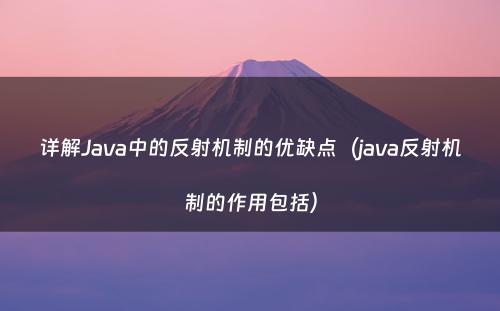 详解Java中的反射机制的优缺点（java反射机制的作用包括）