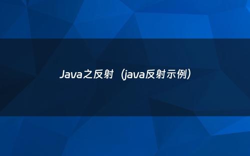 Java之反射（java反射示例）