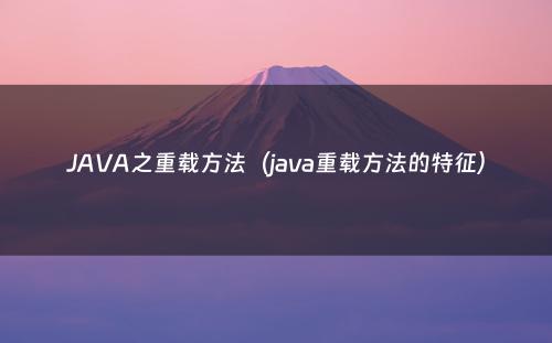 JAVA之重载方法（java重载方法的特征）