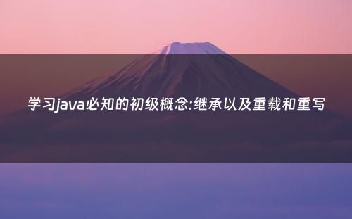 学习java必知的初级概念:继承以及重载和重写