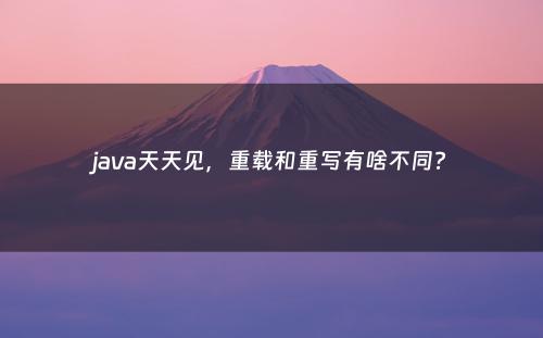 java天天见，重载和重写有啥不同?