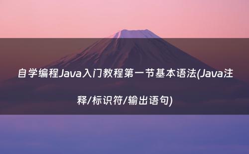 自学编程Java入门教程第一节基本语法(Java注释/标识符/输出语句)