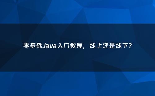 零基础Java入门教程，线上还是线下?