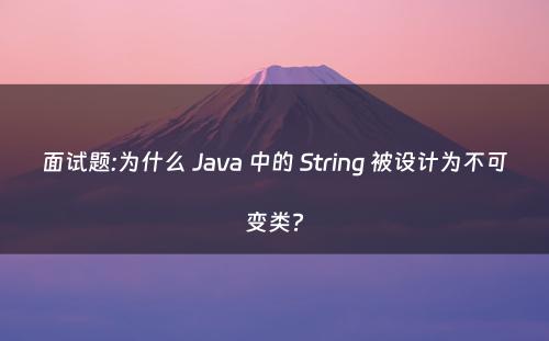 面试题:为什么 Java 中的 String 被设计为不可变类?