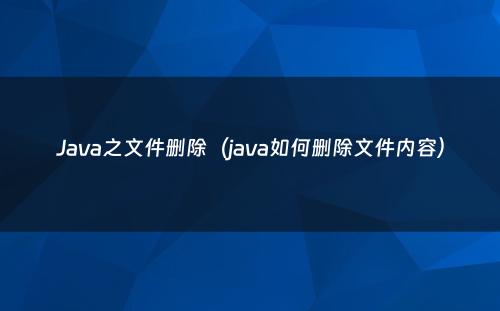 Java之文件删除（java如何删除文件内容）