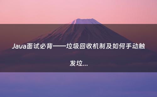 Java面试必背——垃圾回收机制及如何手动触发垃...