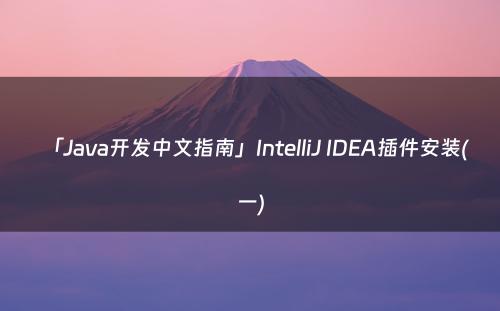 「Java开发中文指南」IntelliJ IDEA插件安装(一)