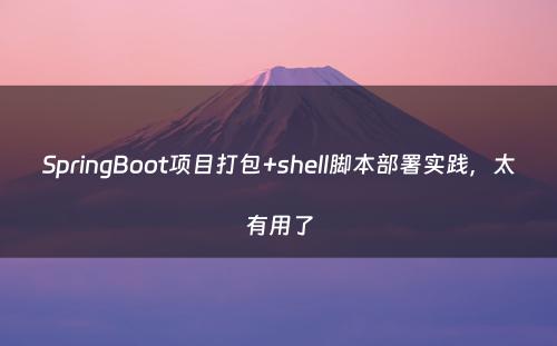 SpringBoot项目打包+shell脚本部署实践，太有用了