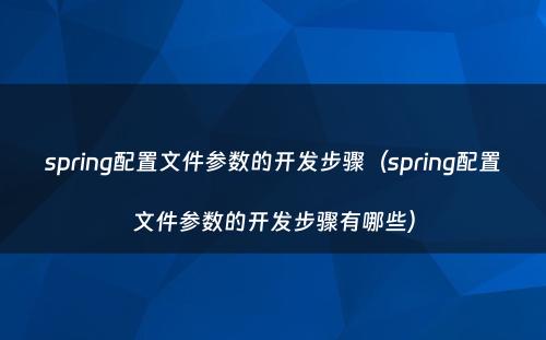 spring配置文件参数的开发步骤（spring配置文件参数的开发步骤有哪些）